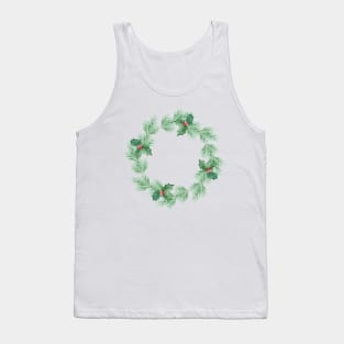 Watercolor christmas wreath Tank Top